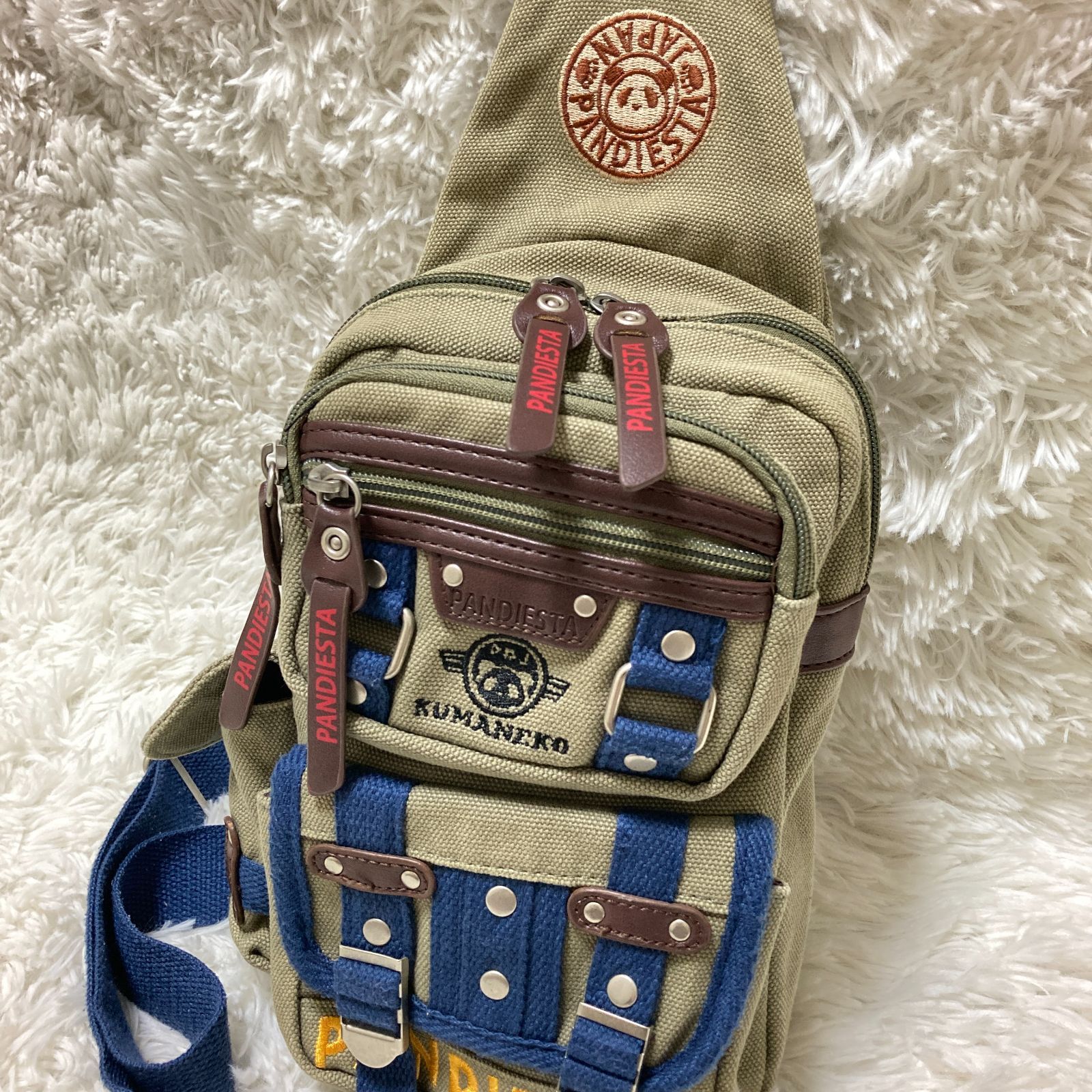 PANDIESTA パンディエスタ ロゴ刺繍 ショルダーバッグ ボディバッグ 