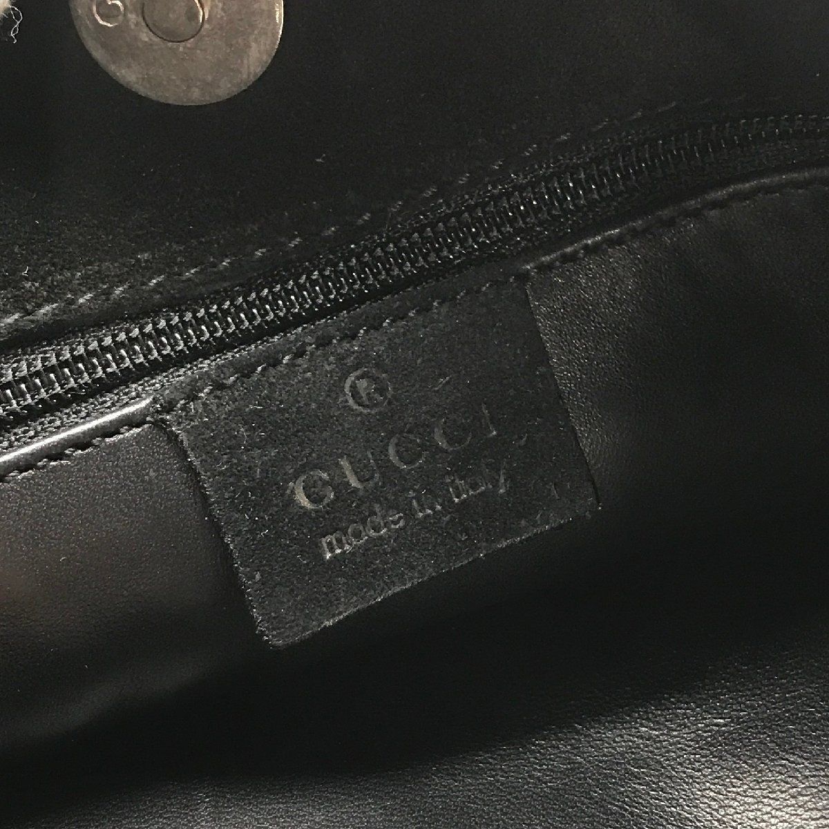 GUCCI グッチ スエード ワン ショルダー バッグ ブラック 良品 k897  