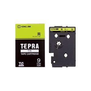 (業務用30セット) キングジム テプラTRテープ TC9Y 黄に黒文字 9mm