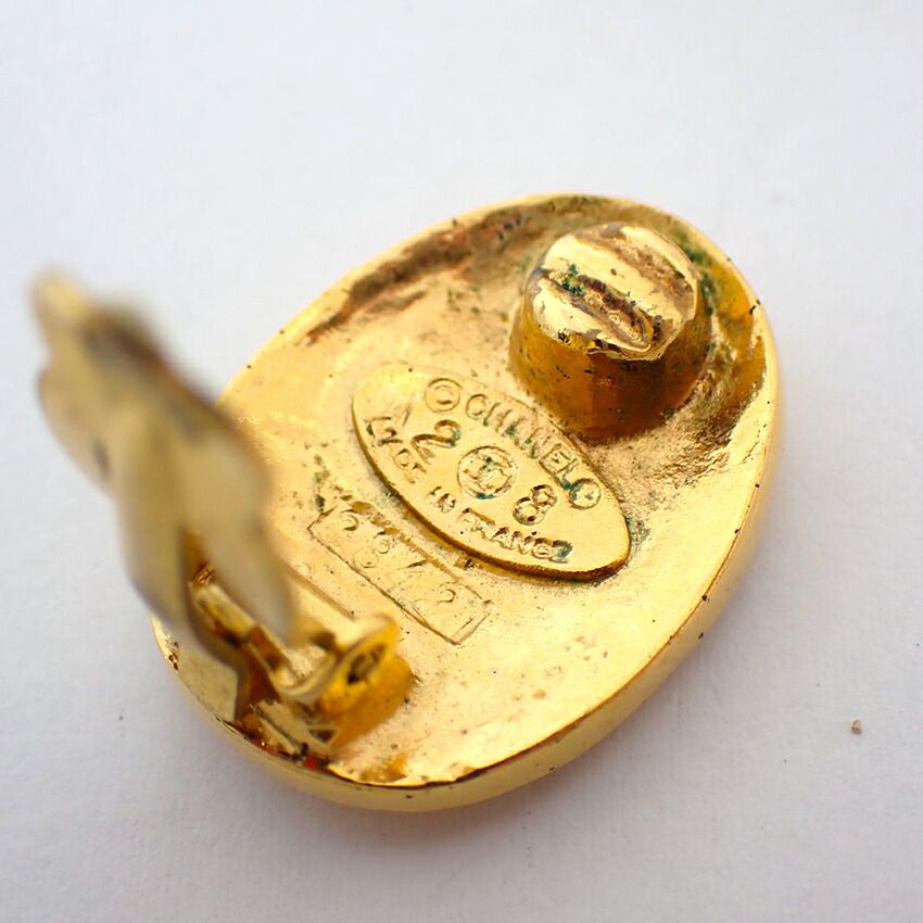 希少 CHANEL シャネル 金色ココマーク イヤリング j72-27