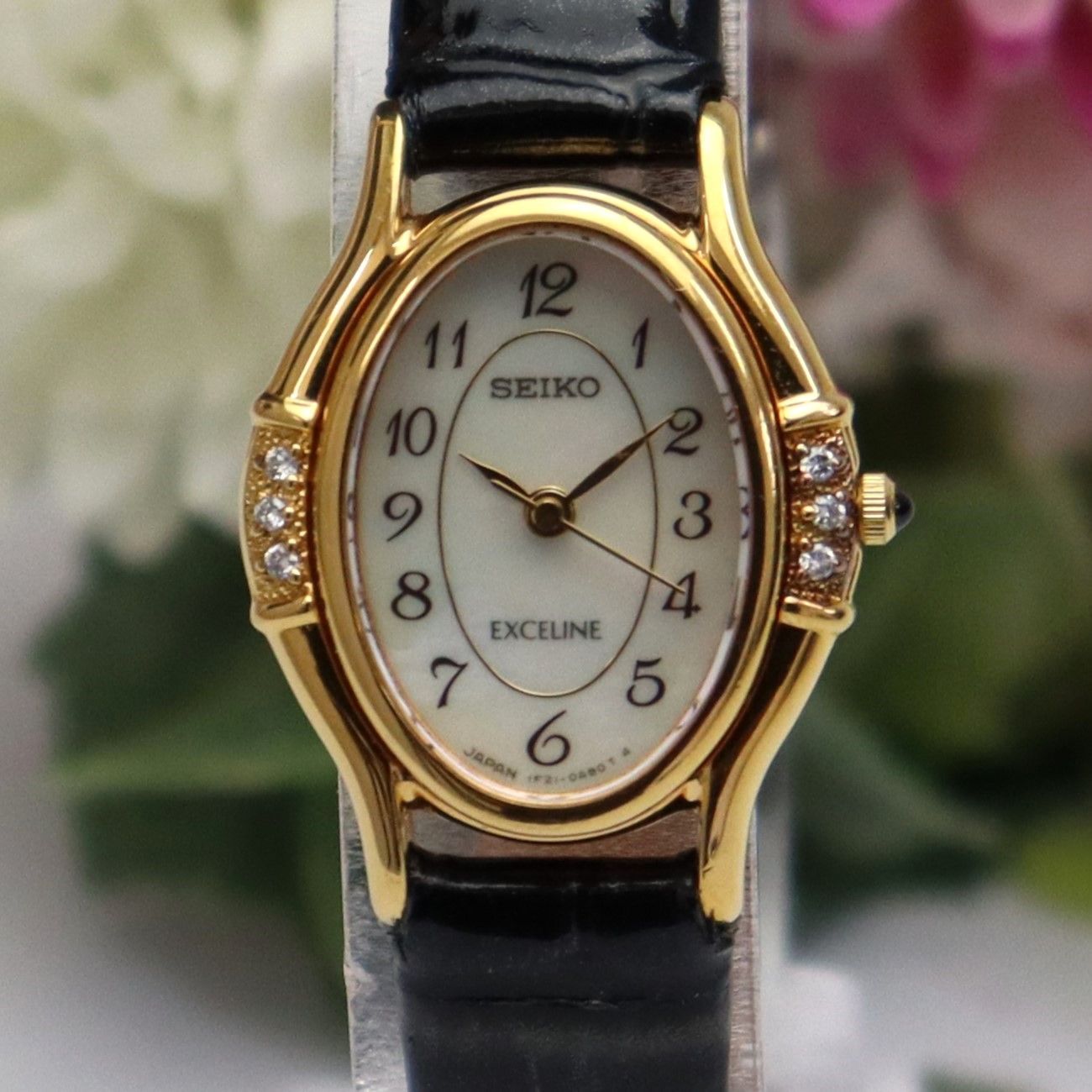 セイコー エクセリーヌ 1F21-5F50 クォーツ 6Pダイヤ ホワイトシェル文字盤 レディース腕時計 - メルカリ