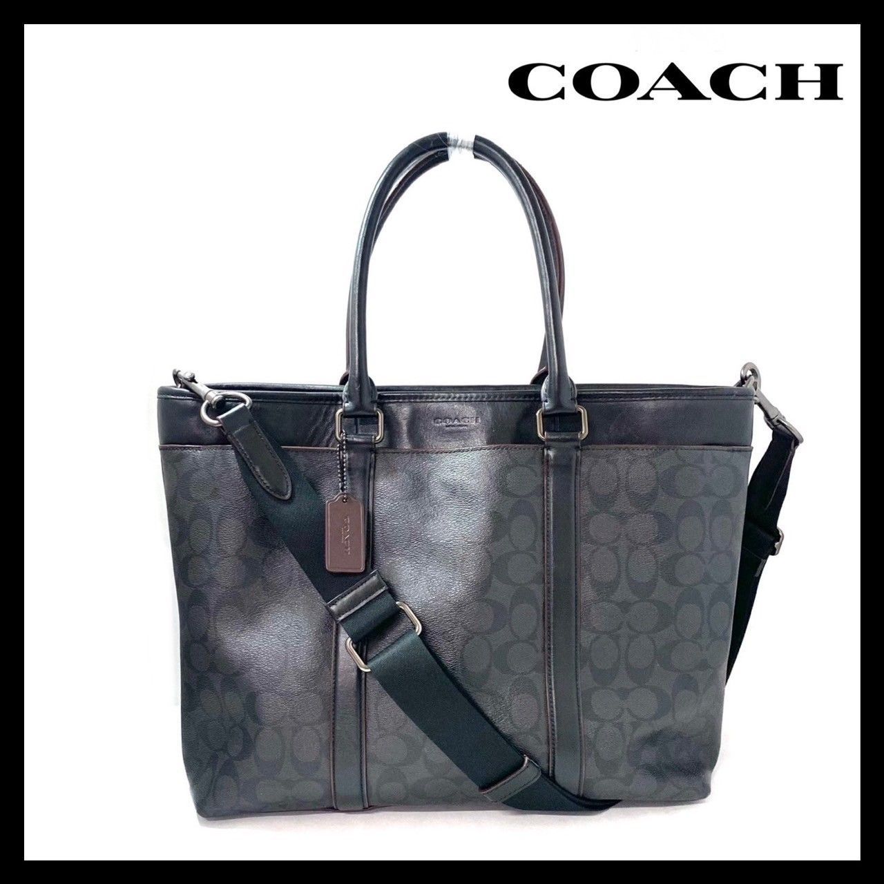 COACH(コーチ) / トートバッグ/レザー/BLK/総柄/F23211 | 中古品
