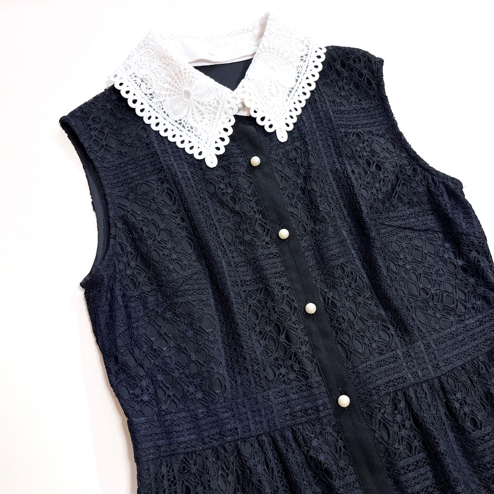 cg76 Diagram 衿刺繍ティアードワンピース ロングワンピース