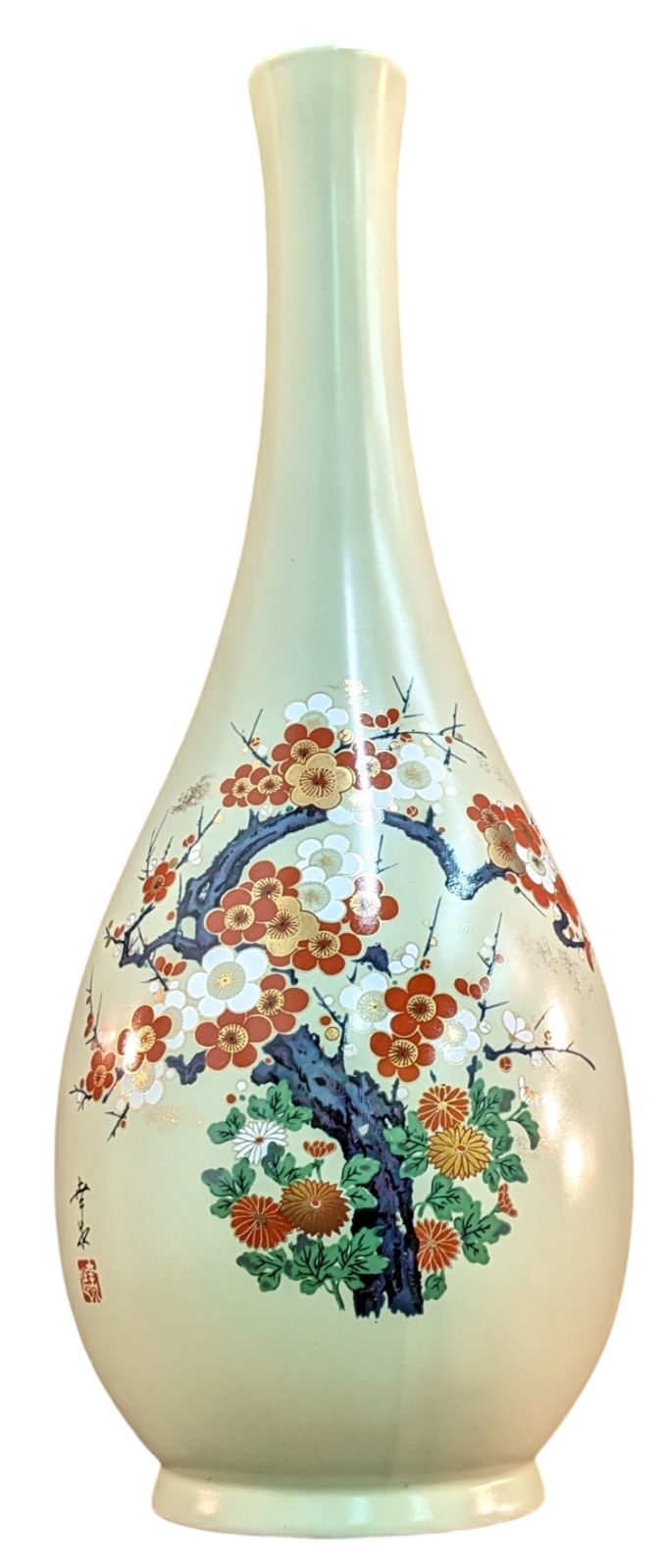 F*n様 九谷焼　錦泉作　花瓶　壺 九谷焼/壺/花瓶/花鳥図/アンティーク | 骨董・アンティークの