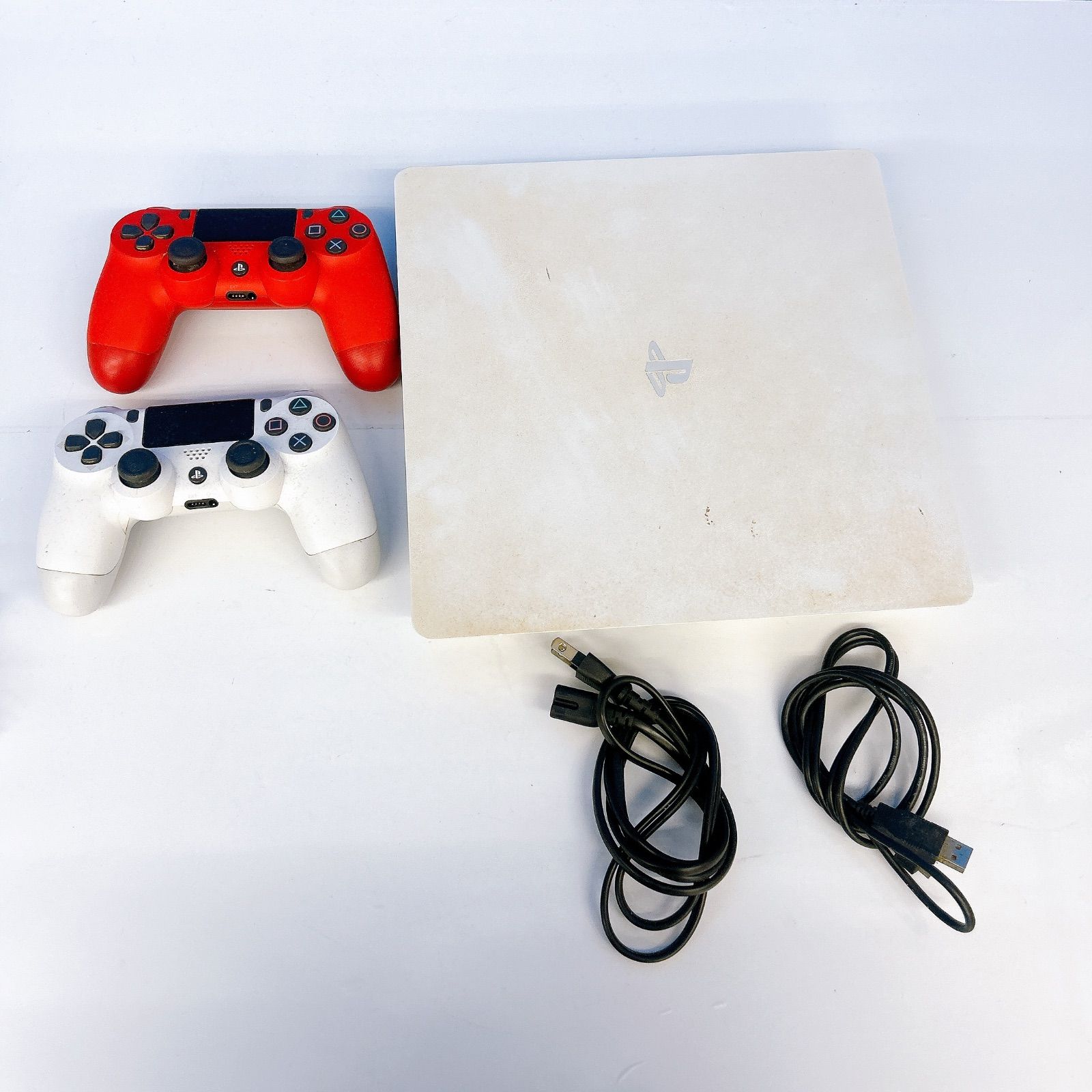 通電 済み 動作未 PS4 CUH-2100Aホワイト 本体 コントローラー付き ゲーム機本体 2