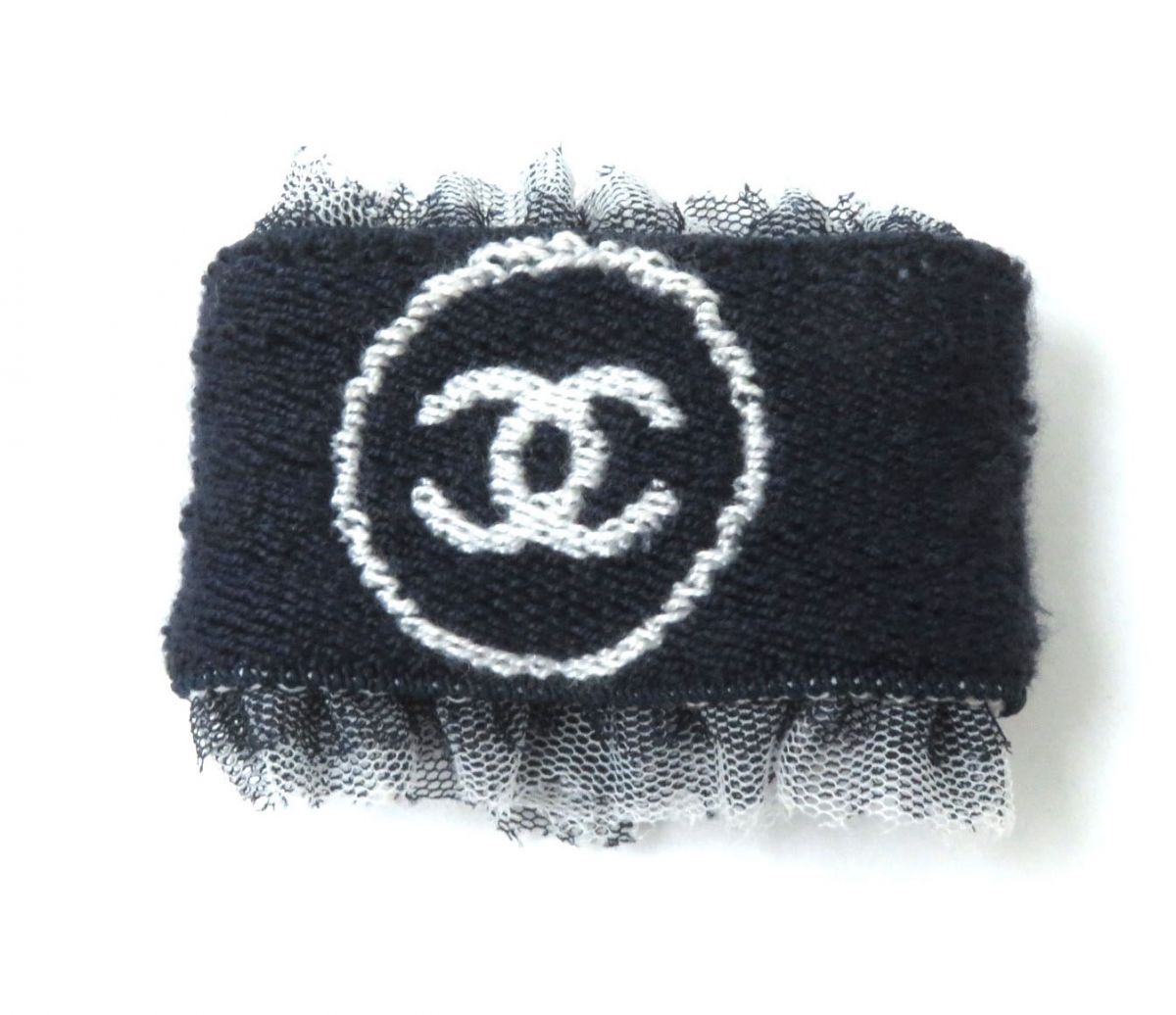 CHANEL シャネル　リストバンド　ココマーク　ピンク　パイル地　レース 楽天市場】CHANEL シャネル リストバンド ココマーク 黒