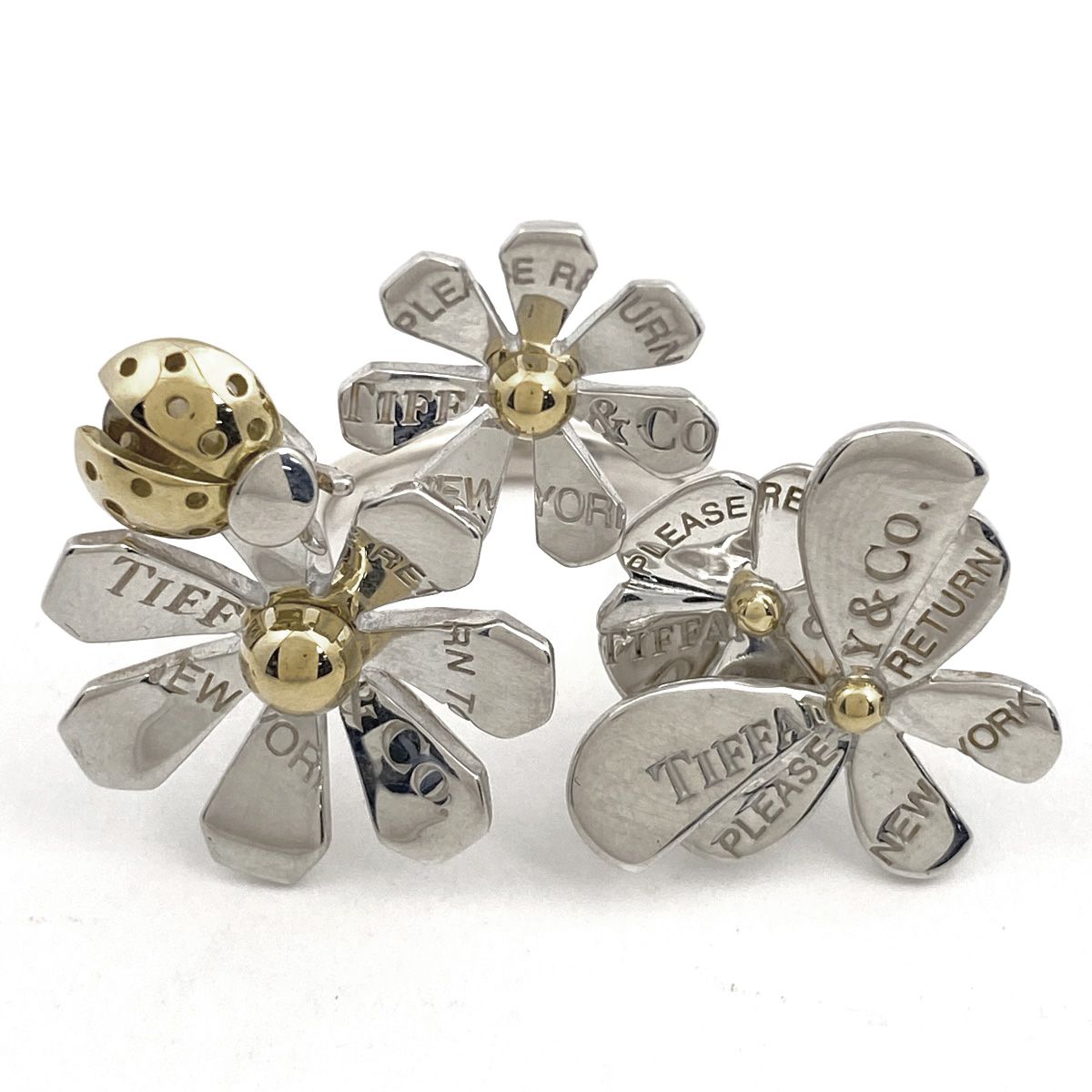 ティファニー TIFFANY&Co. フラワーモチーフ リング ロゴ 蝶々