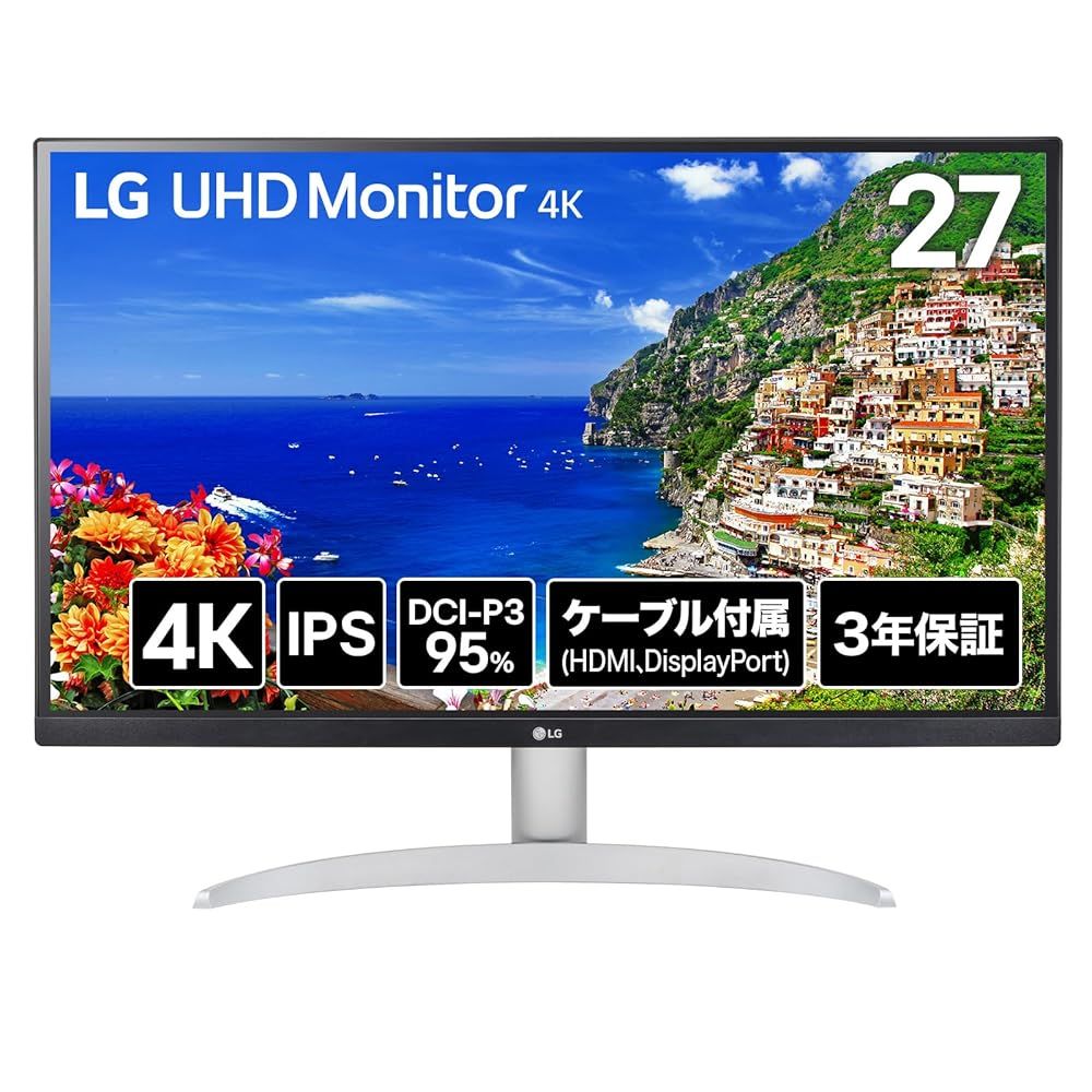 LG モニター ディスプレイ 27UP600K-W 27インチ|DCI-P3 95|