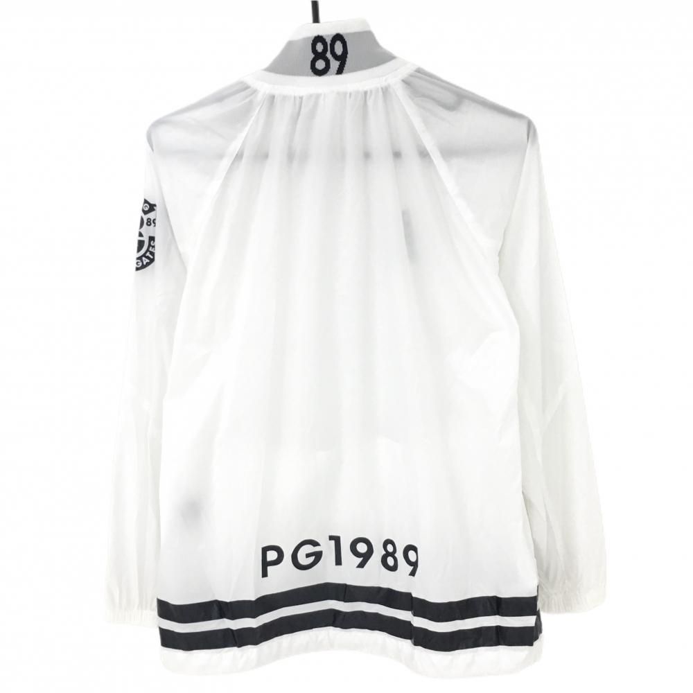 パーリーゲイツ ツインスニード 白×ネイビー 総柄地模様 蓄熱裏地