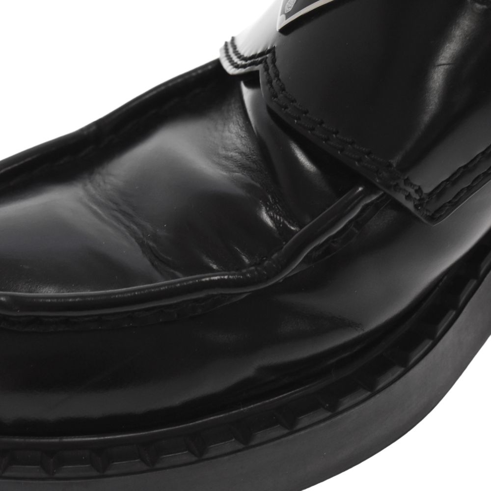 PRADA (プラダ) Chocolate Brushed Leather Loafers 2DE12