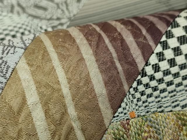 平和屋本店■極上　太鼓柄袋帯　切嵌　裂取　組織　幾何学　金糸　逸品　未使用　DZAA4821kh5 平和屋本店□極上 太鼓柄袋帯 切嵌 裂取 組織 幾何学 金糸 逸品 未使用