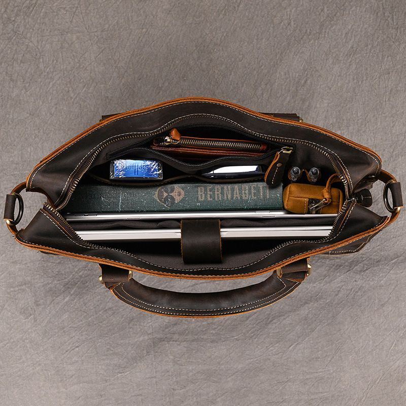 ヌメ革 ハンドメイド メンズバッグ 本革 ビジネスバッグ ブリーフケース PCバッグ レザー 通勤鞄 手提げバッグ