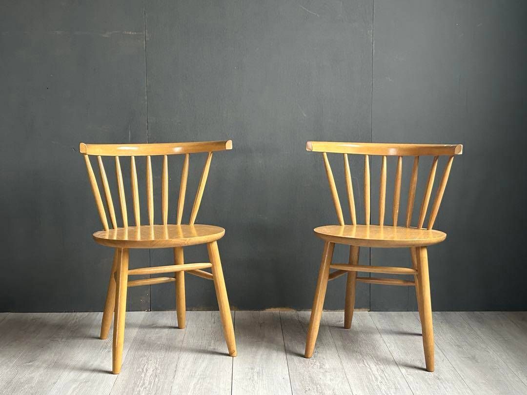 中古 桜屋工業 cherry 天然木 ダイニング チェア 椅子 4脚セット