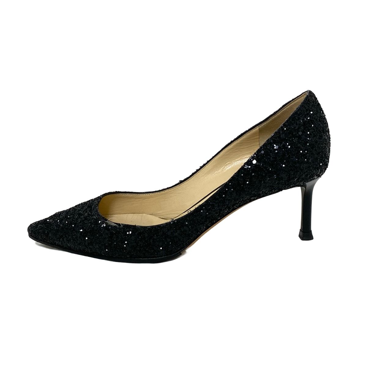 JIMMY CHOO ジミーチュウ パンプス 36 レディース - 黒 アウトソール張替済