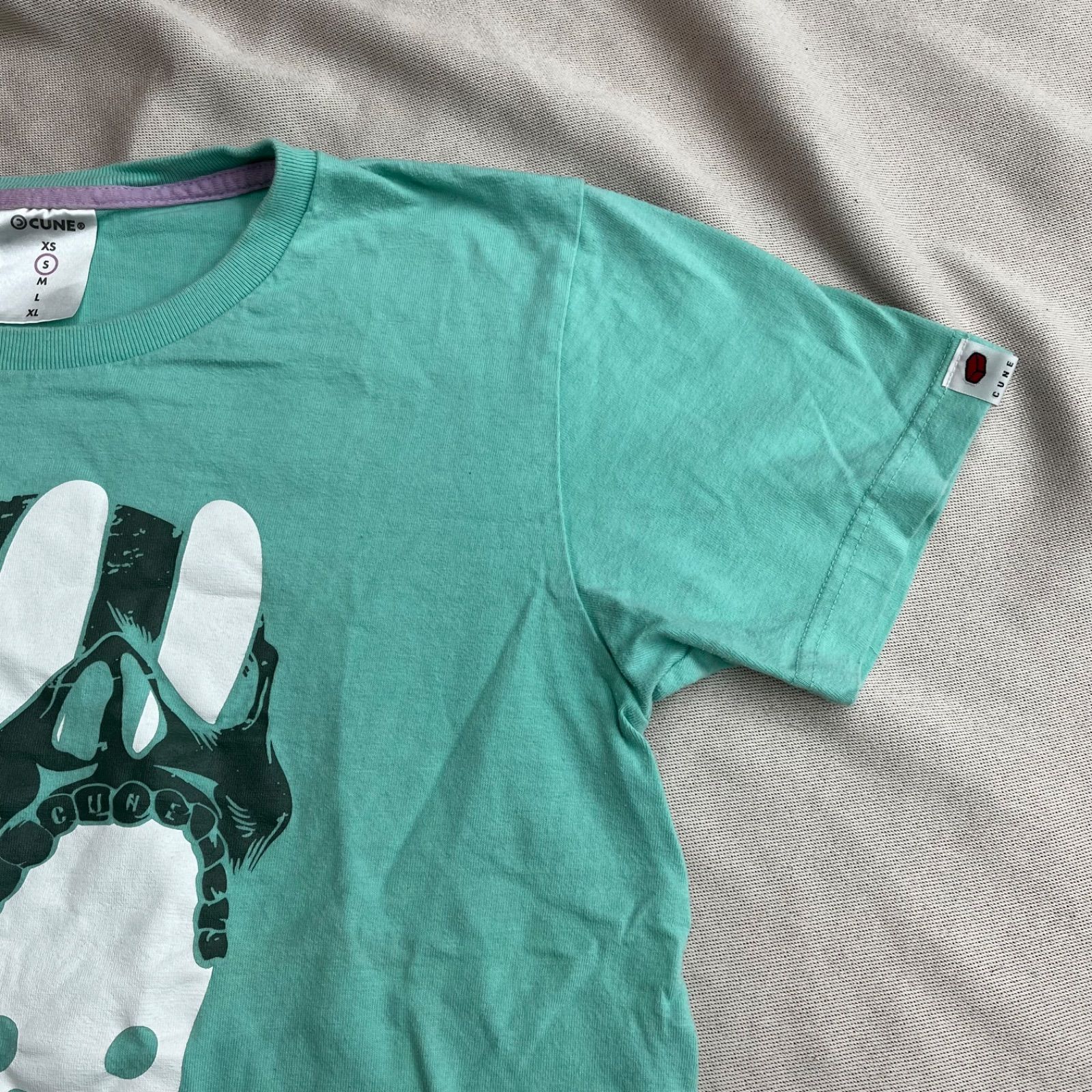 CUNE キューン うさぎ ドクロ Tシャツ S グリーン 緑 ラビット