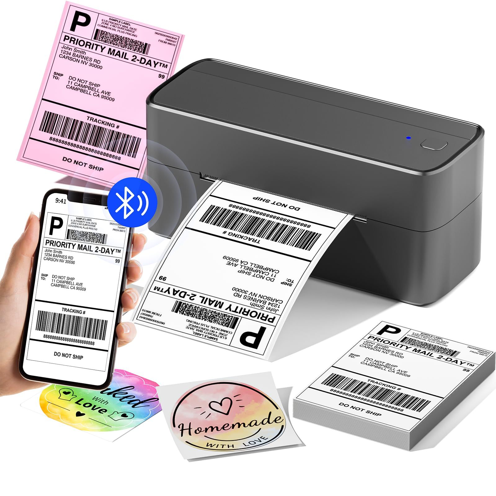 Bluetooth対応 サーマルラベルプリンター20-115mm対応 高速 A6 楽天