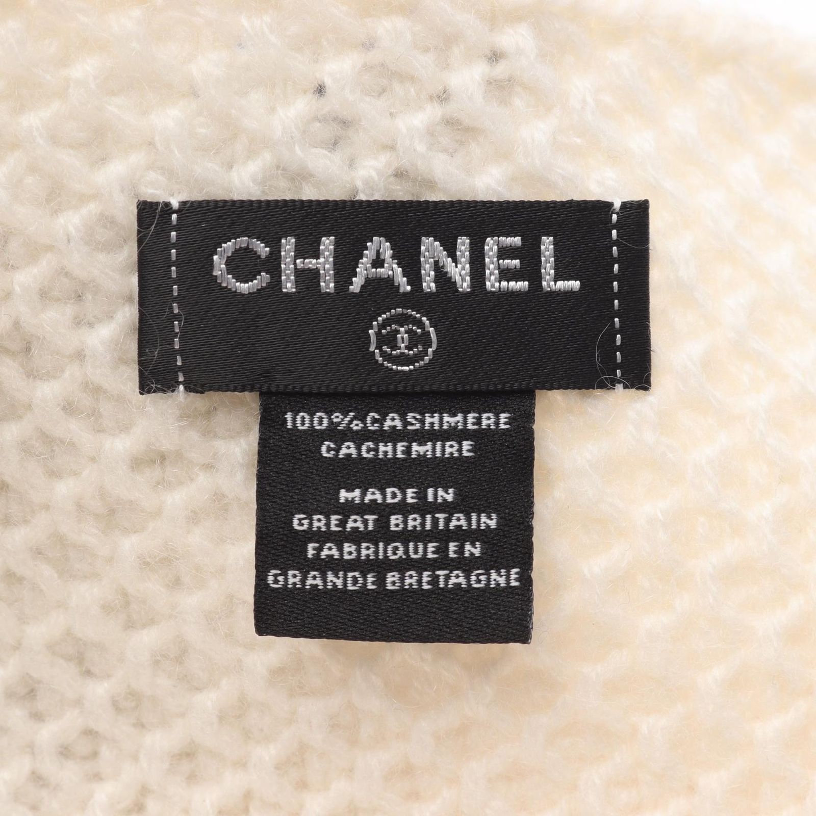 CHANEL ストライプマフラー アイボリー/ネイビー CHANEL ストライプマフラー アイボリー/ネイビー