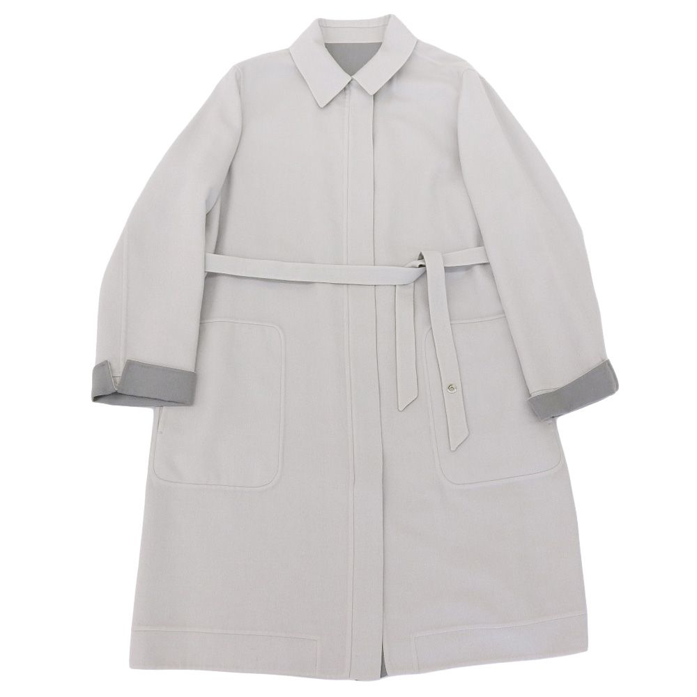 ロロピアーナ Loro Piana 現行大判タグ FAE2811 カシミア ダブルフェイス リバーシブル ベルテッド コート 48 レディース