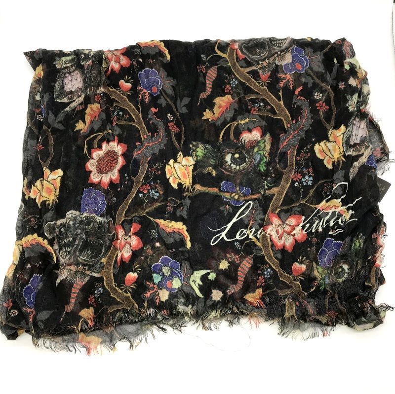ルイヴィトン　モノグラムショール　美品 LOUIS VUITTON ストール 美品 MP1238 チャップマンブラザーズ