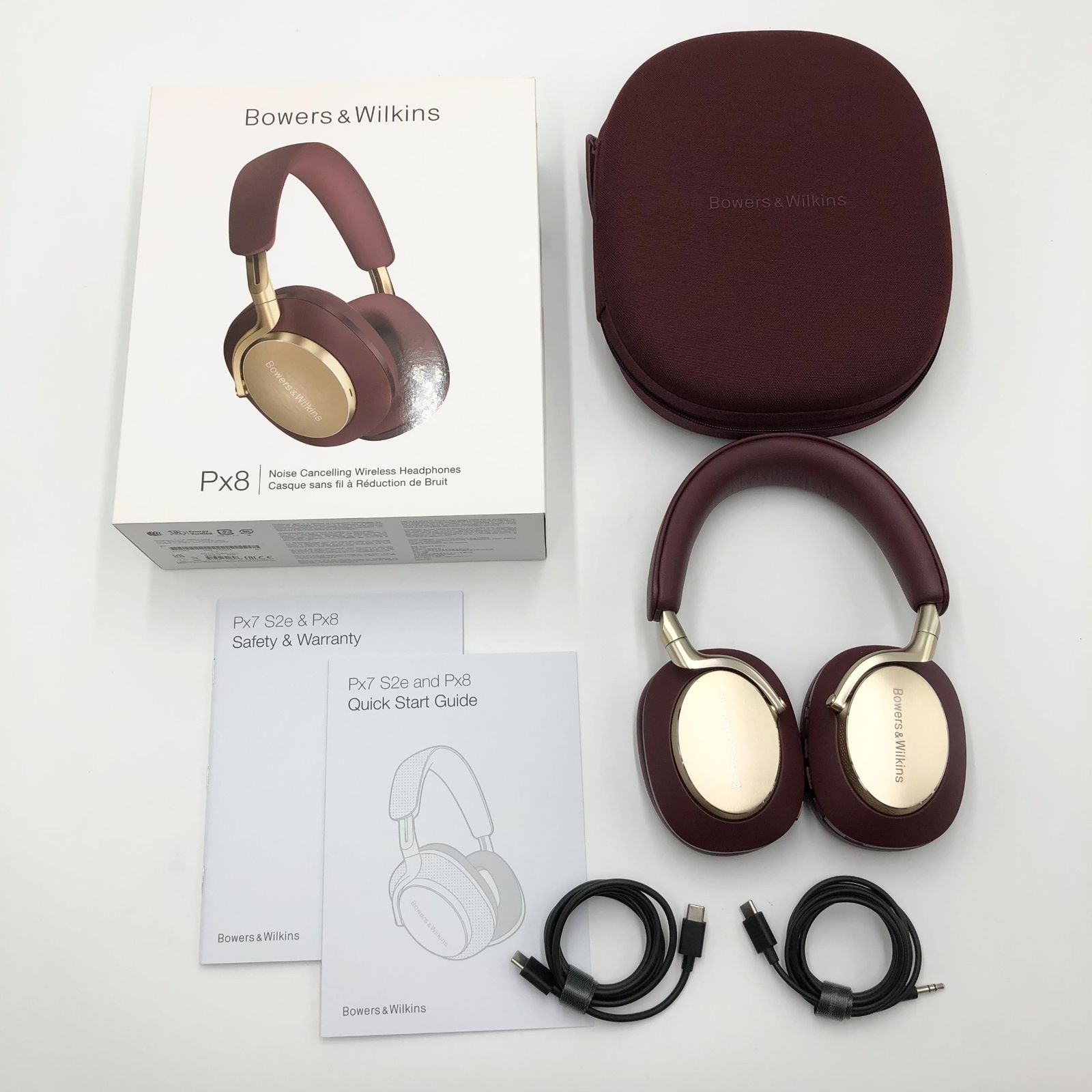 Bowers - Wilkins Px8 ロイヤル バーガンディ ワイヤレス ヘッドフォン フラッグシップ ノイズキャンセリング aptX Adaptive ロスレス再生 マルチポイント 有線使用 PX8|RB