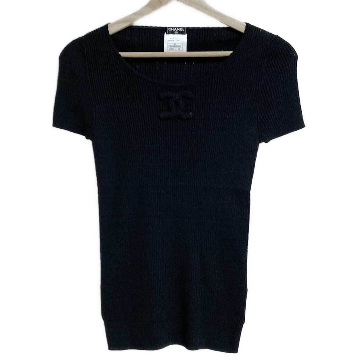 【在庫あり】 CHANEL(シャネル) 半袖セーター サイズ38 M レディース美品 Tシャツ(半袖/袖なし)