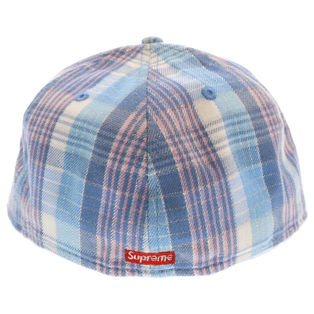 SUPREME (シュプリーム) 23SS ×NEW ERA Metallic Plaid S Logo シューエラ Sロゴ ベースボールキャップ 帽子 ブルー