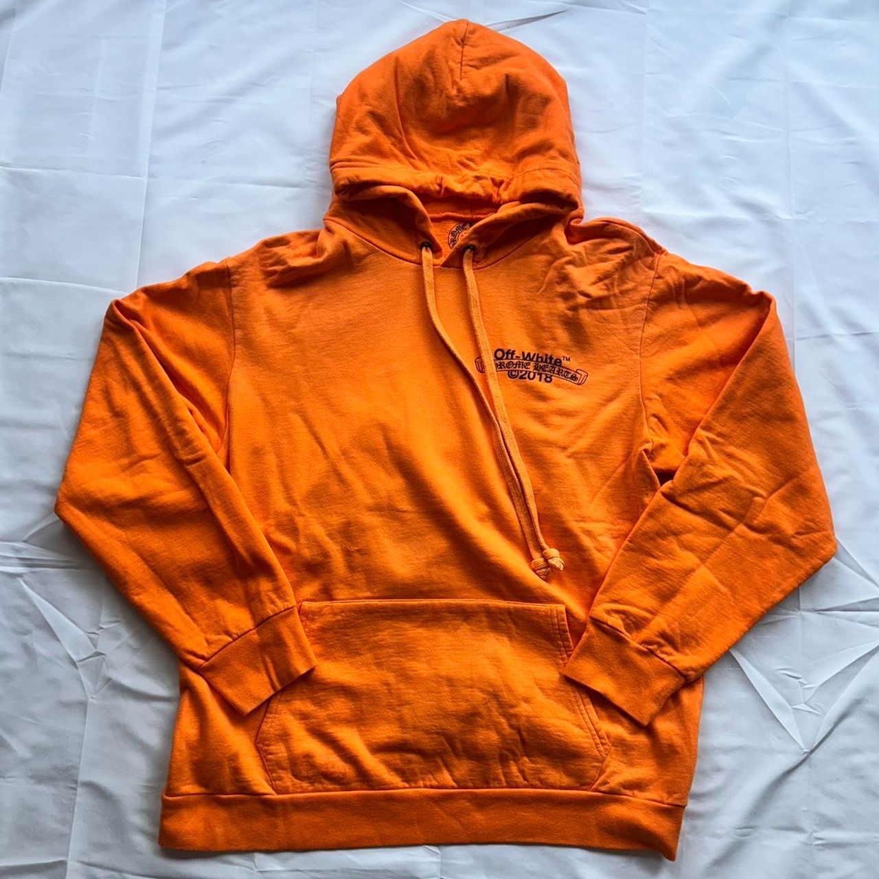 Off-White Chrome Hearts パーカー オレンジ XXLサイズ オフホワイト 