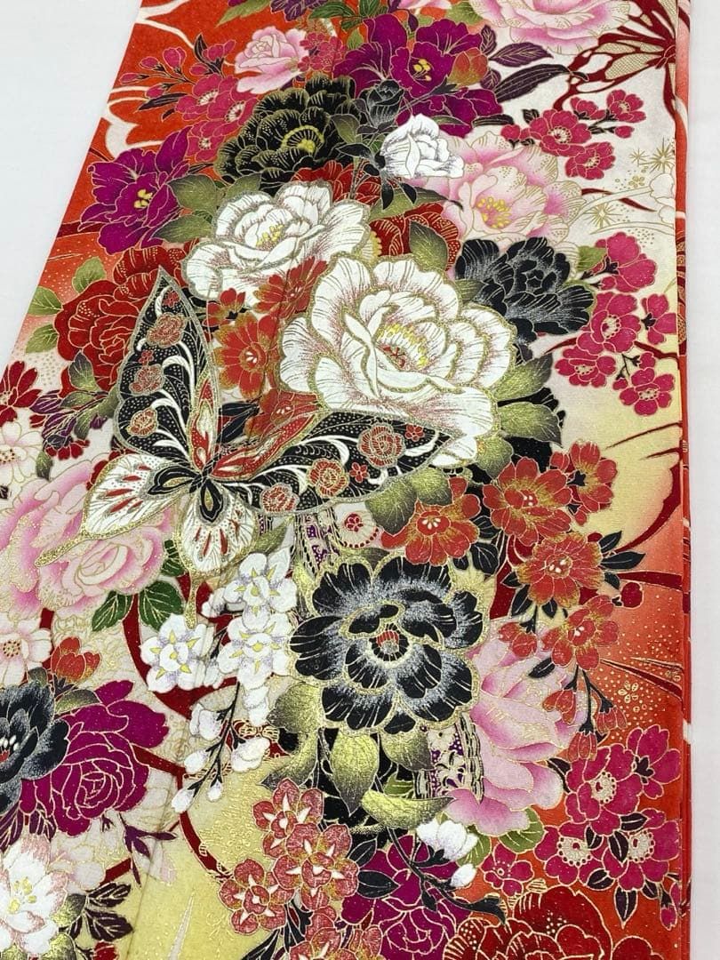 振袖 豪華 銀通し 銀彩 グリッター 紋意匠 身丈162cm パールトーン加工済 振袖 銀通し 金彩 グリッター箔 紋意匠 身丈162cm パールトーン加工済