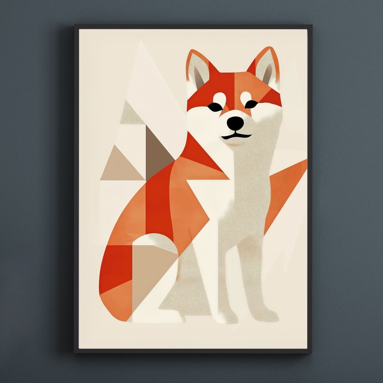 Red Passion - 柴犬 豆柴犬 No.3 ミニマリスト ミニマリズム シンプル インテリアアート ペットロス うちの子 記念日 アートポスター 犬の絵 犬のイラスト ギフト プレゼント