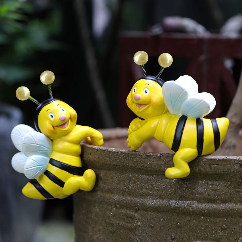 置物 オブジェ ガーデンオーナメント 2匹のハチ 蜂 ミツバチ 可愛い