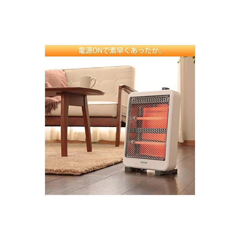 アイリスオーヤマ 電気ストーブ ヒーター 暖房器具 電気 足元 小型 省エネ 脱衣所 転倒時電源OFF 400W 800W 2段階切替 軽量 EHT-800W ホワイト 1