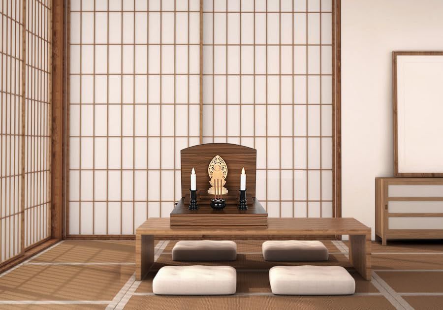 新着商品 小田工房 仏壇 モダン仏壇 ミニ仏壇 オープン型 手元供養 収納付き ミニ ウォールナット色