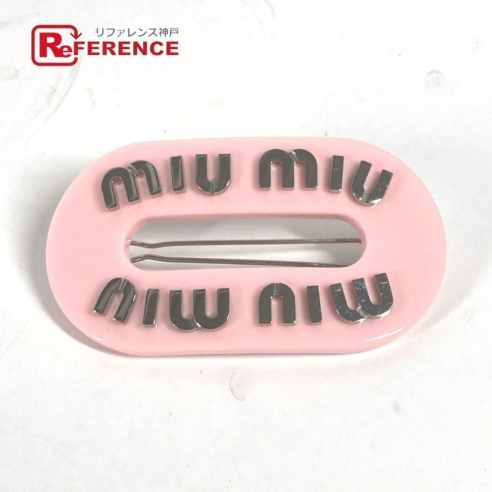 MIUMIU ミュウミュウ バレッタ ロゴ ラインストーン MIUMIU ミュウミュウ バレッタ ロゴ ラインストーン