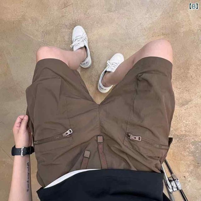 [3XL]メンズ  服  シンプル ファッション オシャレ 大人 かっこいい 大きいサイズ ストリート 紳士服 夏 カジュアル パンツ 速乾 ファッション ワークウェア ハーフ ビッグ ポケット