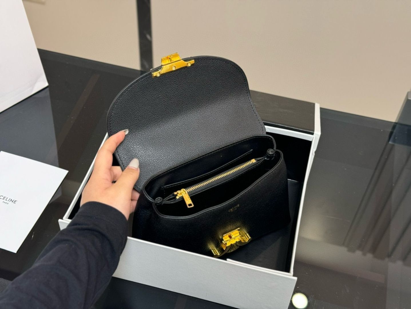 VINTAGE●CELINE●セリーヌ ミニ クラシックバッグ インボックス 一生モノバッグ！『CELINE(セリーヌ)』CLASSIC BOX(クラッシック