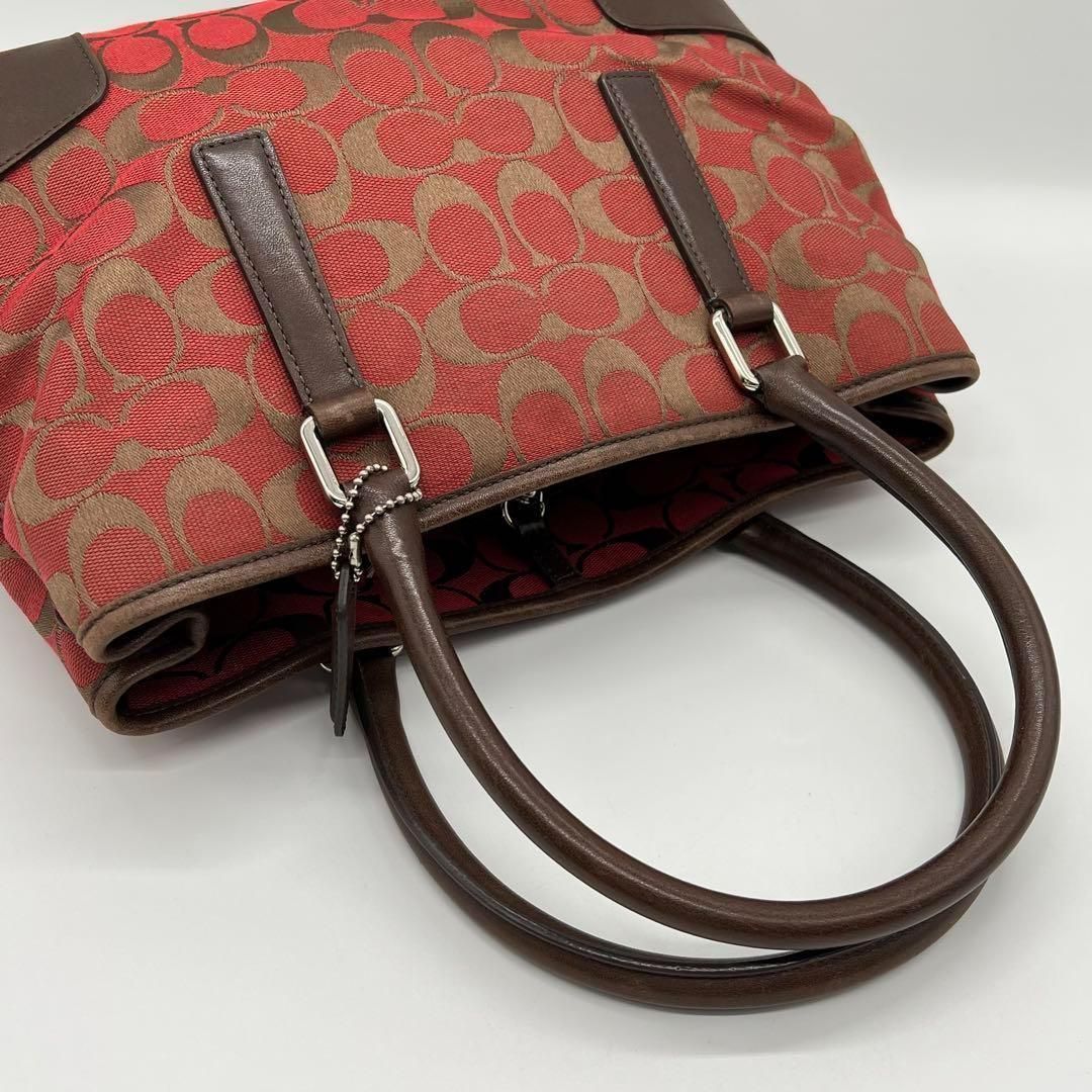 美品】COACH コーチ シグネチャー ハンドバッグ キャンバス 美品】COACH コーチ シグネチャー ハンドバッグ キャンバス
