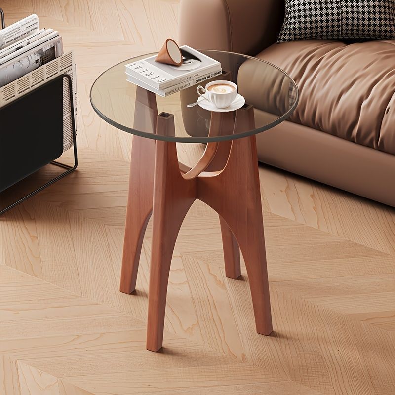 ラタン キャスター付き ガラステーブル コーヒーテーブル アジアン