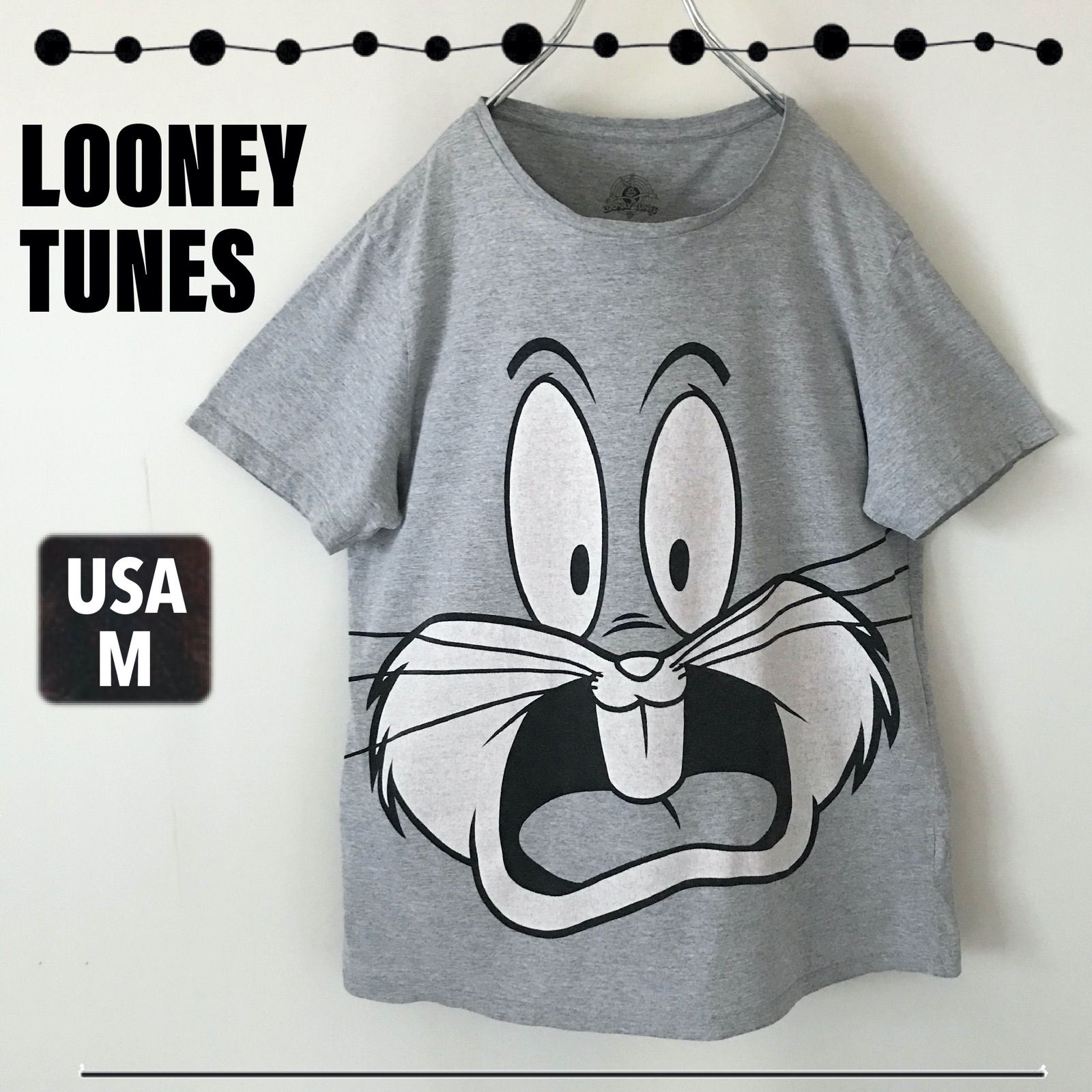 ルーニーチューンズ/LOONEY TUNES★バックスバニー ビッグフェイスTシャツ★アメリカ古着★USAメンズM  2405M026