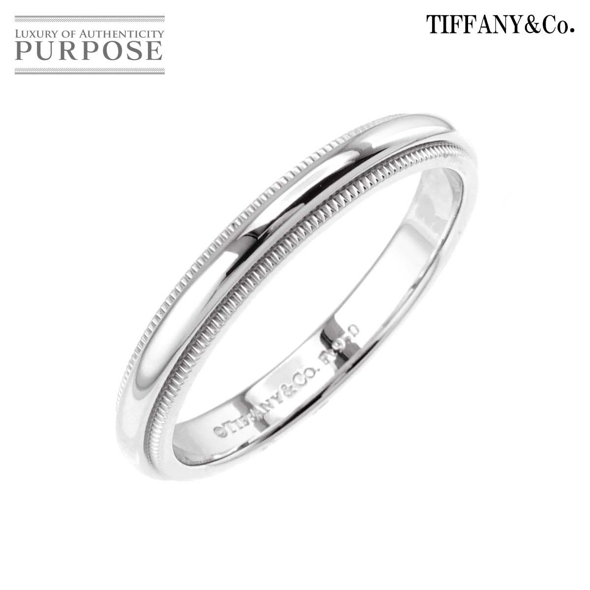 ティファニー TIFFANY-CO. ミルグレイン 17.5号 リング 幅3mm Pt プラチナ 指輪 Milgrain Ring 90274690