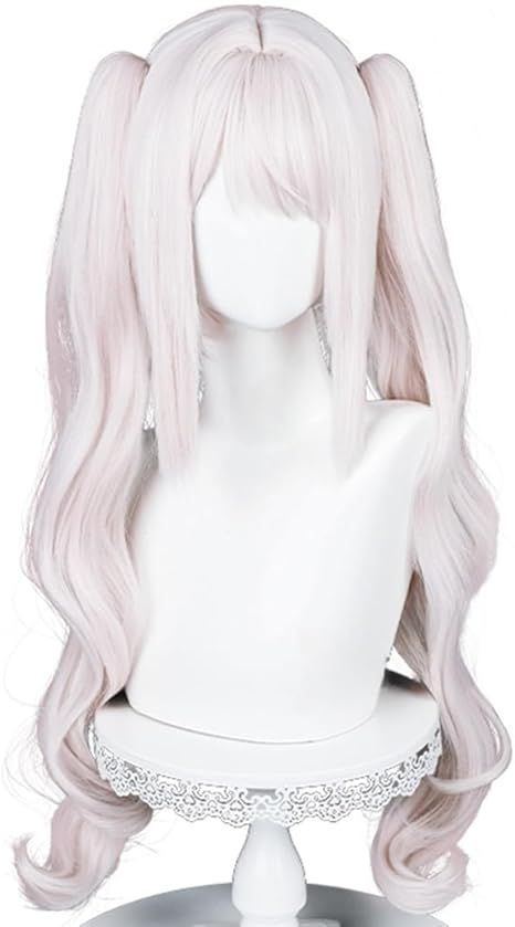 LAOBAO コスプレ ウィッグ アリス ツインテール カール 白髪