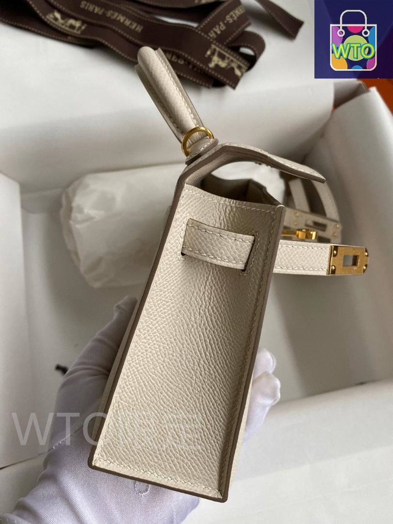 エルメス ケリー25 ホワイト ショルダーバッグ