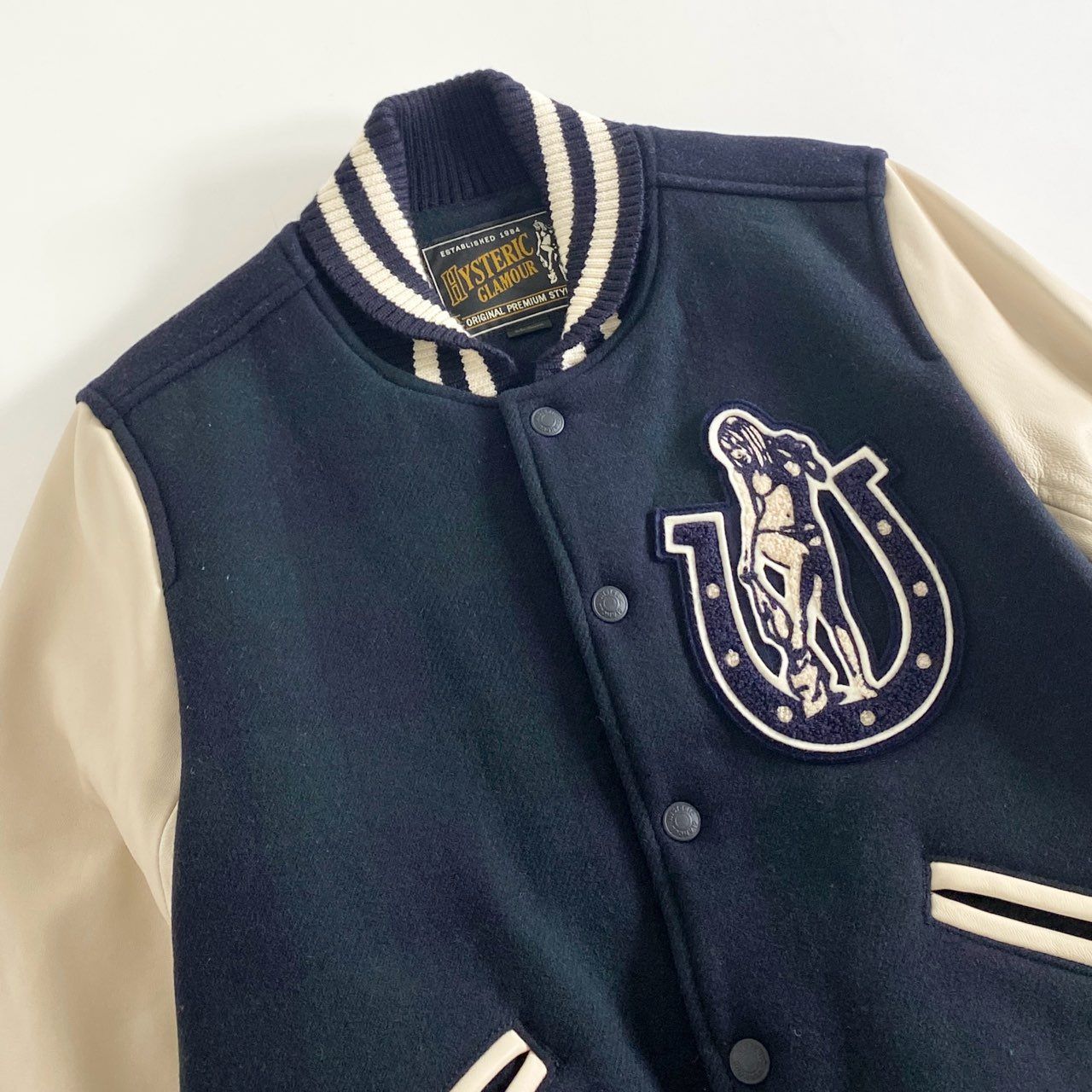 86h29 HYSTERIC GLAMOUR ヒステリックグラマー 袖レザー切替 