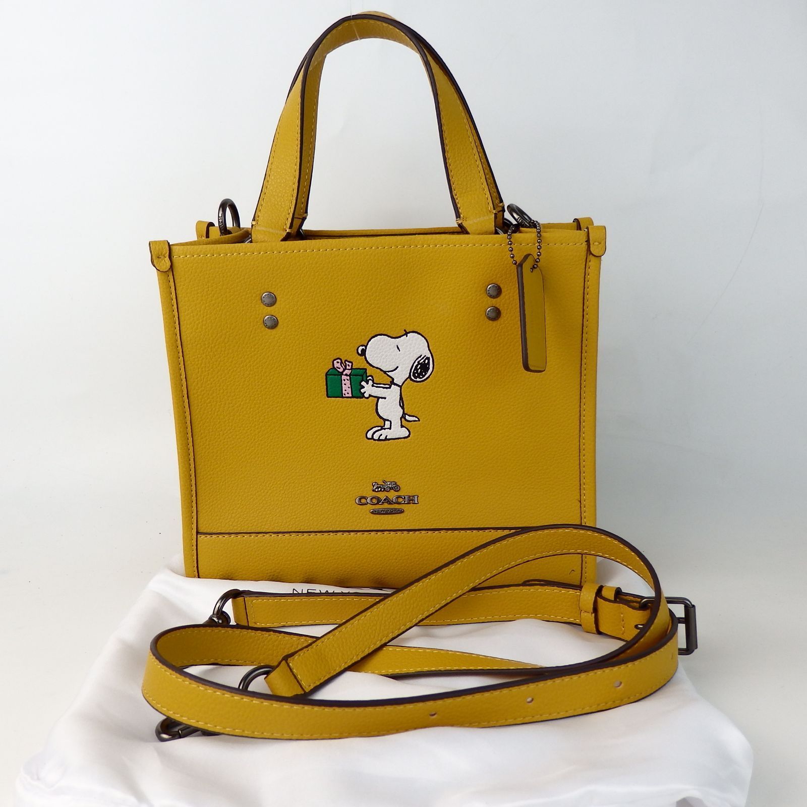 COACH コーチ 2way CE918 スヌーピー ショルダーバッグ ハンドバッグ イエロー レディース 3-52