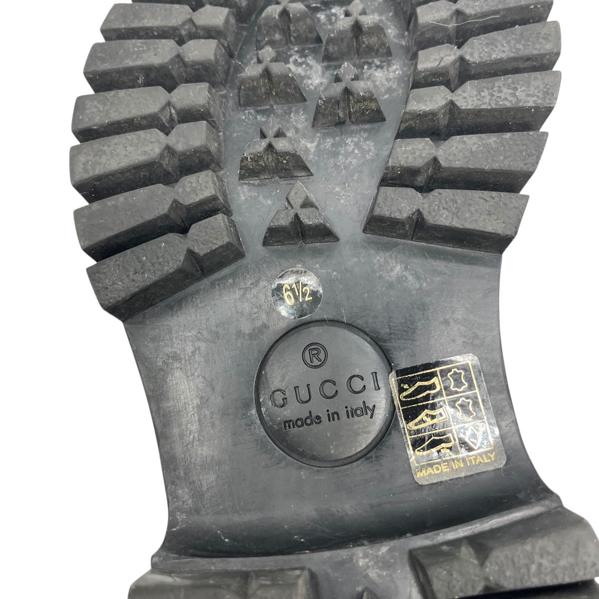 ♪2704 GUCCI グッチ ブーツ ウールホースビットローファー 6 1/2 