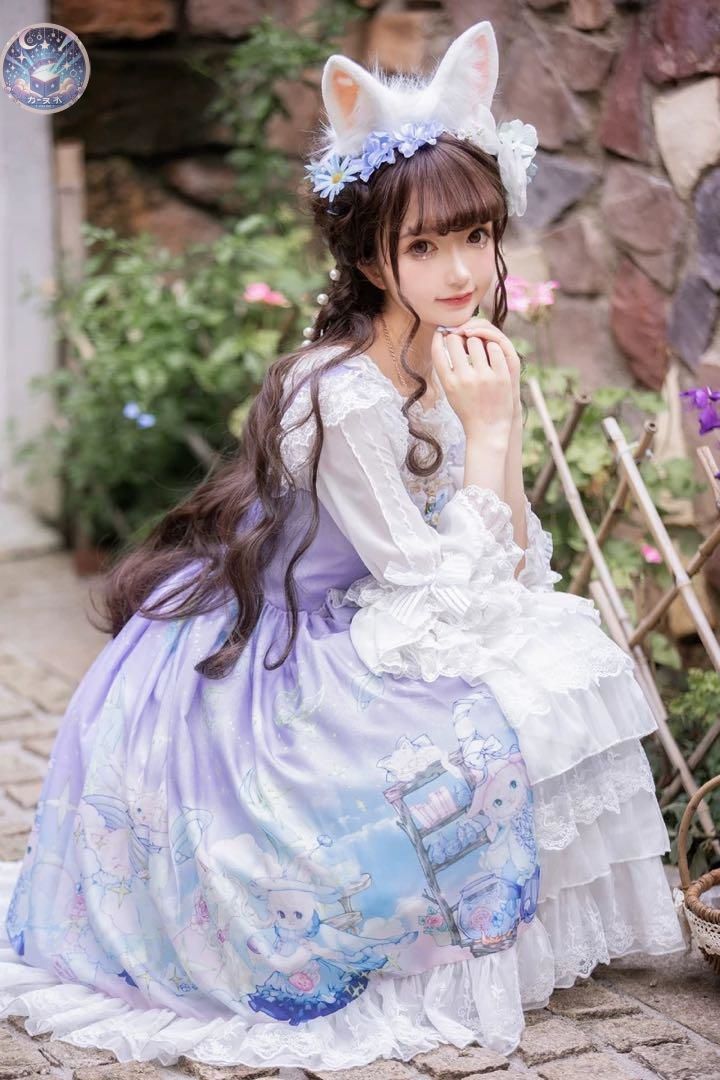 ♥ 姫系ロリータひざ丈ワンピース