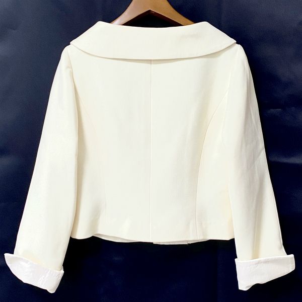 anc エムズグレイシー M SGRACY ジャケット 36 アイボリー ショート丈 ダブルジップ タグ付き レディース 971272