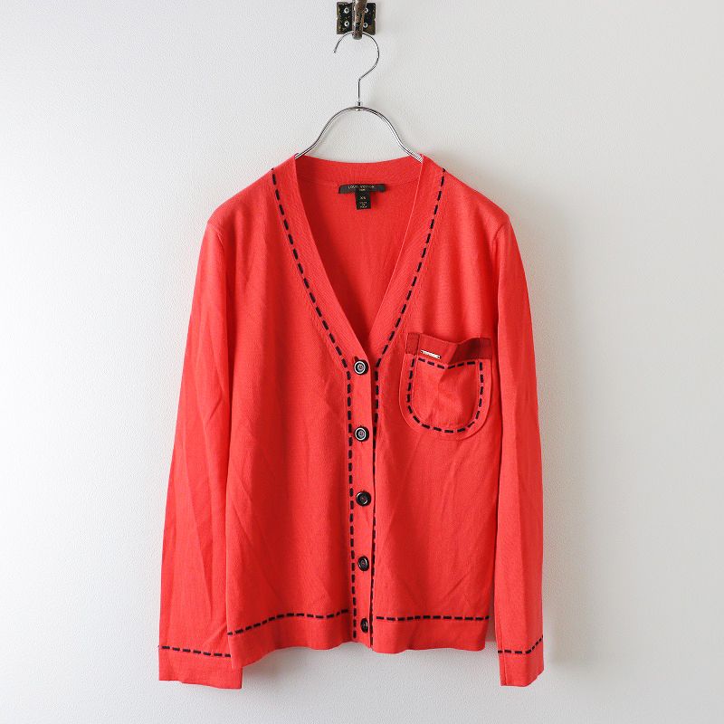 美品　ルイヴィトン　Vネック　コットン　カーディガン 国内 JPタグ ルイヴィトン LOUIS VUITTON ステッチVネックカーディガン