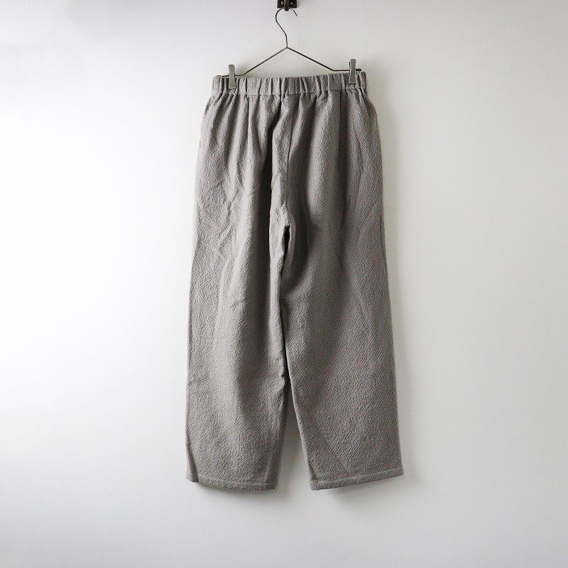 2025AW エヴァムエヴァ evameva E233T158 cotton wool wide pants コットン ウール ワイドパンツ 1｜グレー 2400014610123
