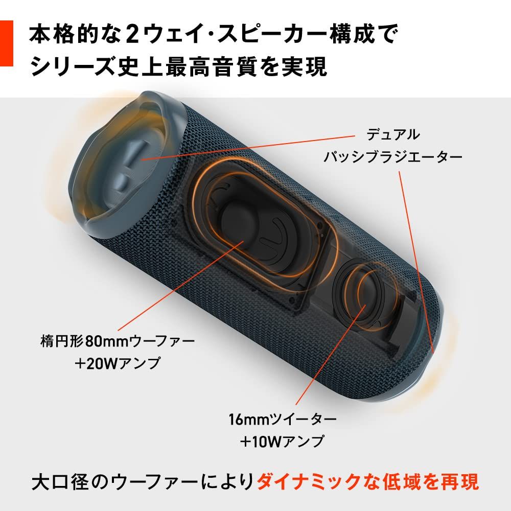 JBL CHARGE5 Bluetoothスピーカー 2ウェイ・スピーカー構成/USB C充電