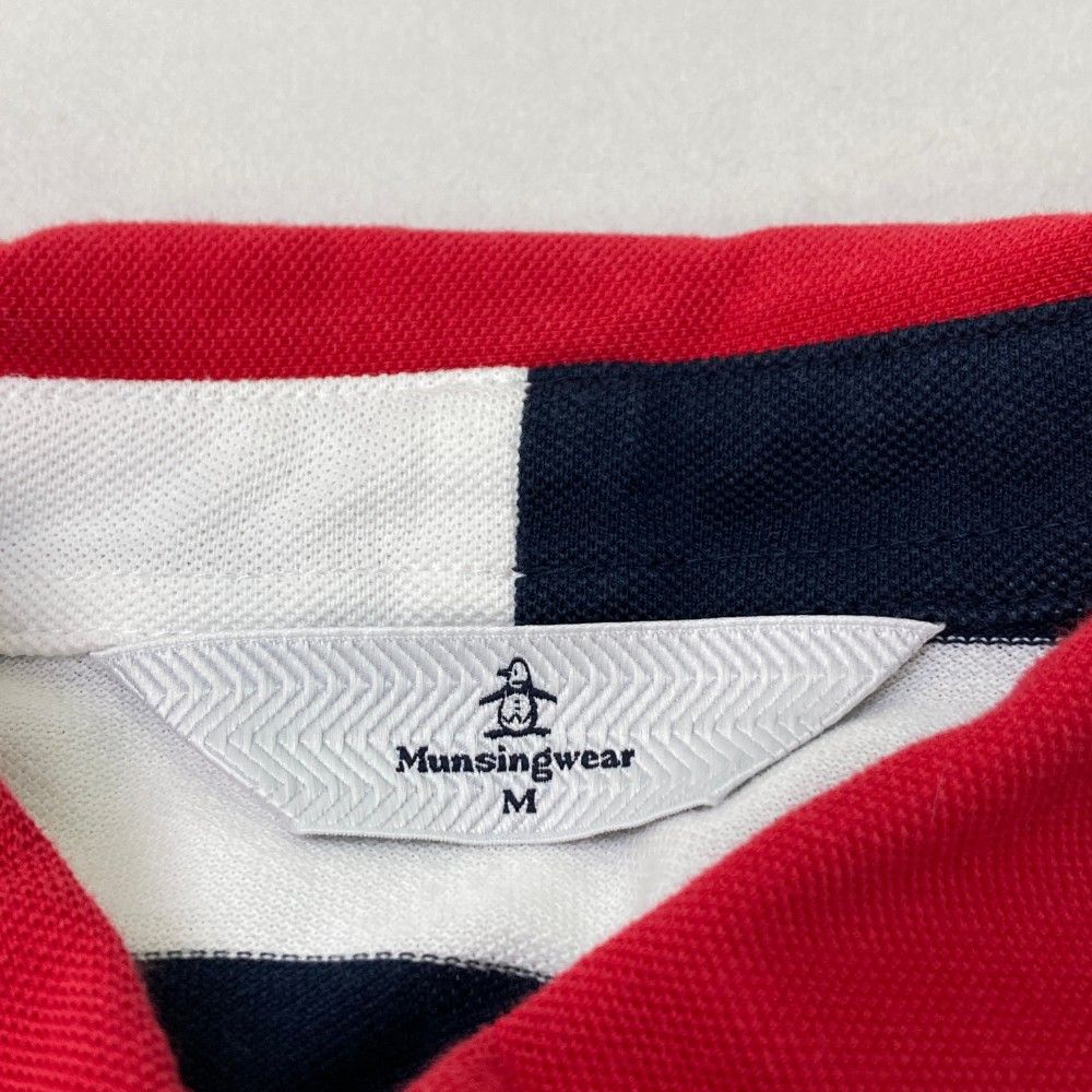 サイズ：M MUNSING WEAR マンシングウェア 半袖ワンピース ボーダー柄